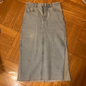 Zara midi denim skirt with side slit